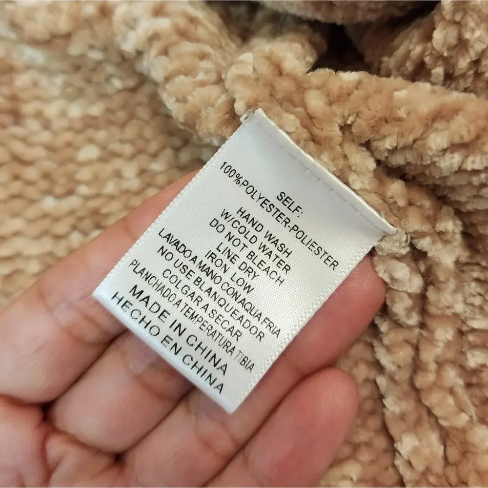 Listicle Cowl Neck Cozy Relax Fit Cottage Boho Cabin Sweater, Brown, Medium